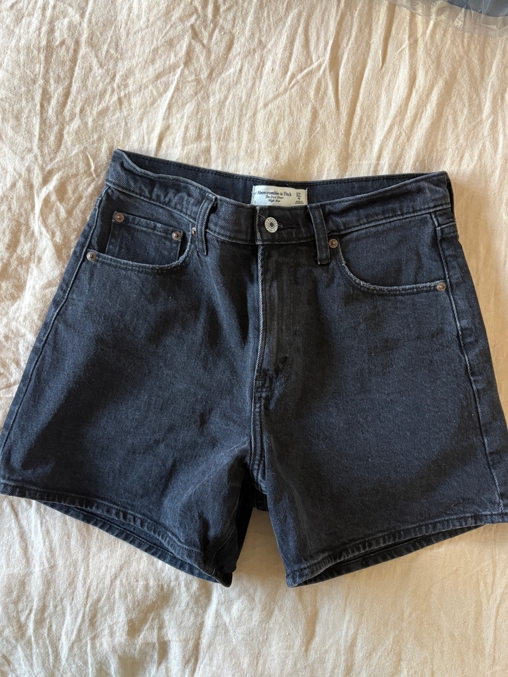 Abercrombie & Fitch Black Denim dad short